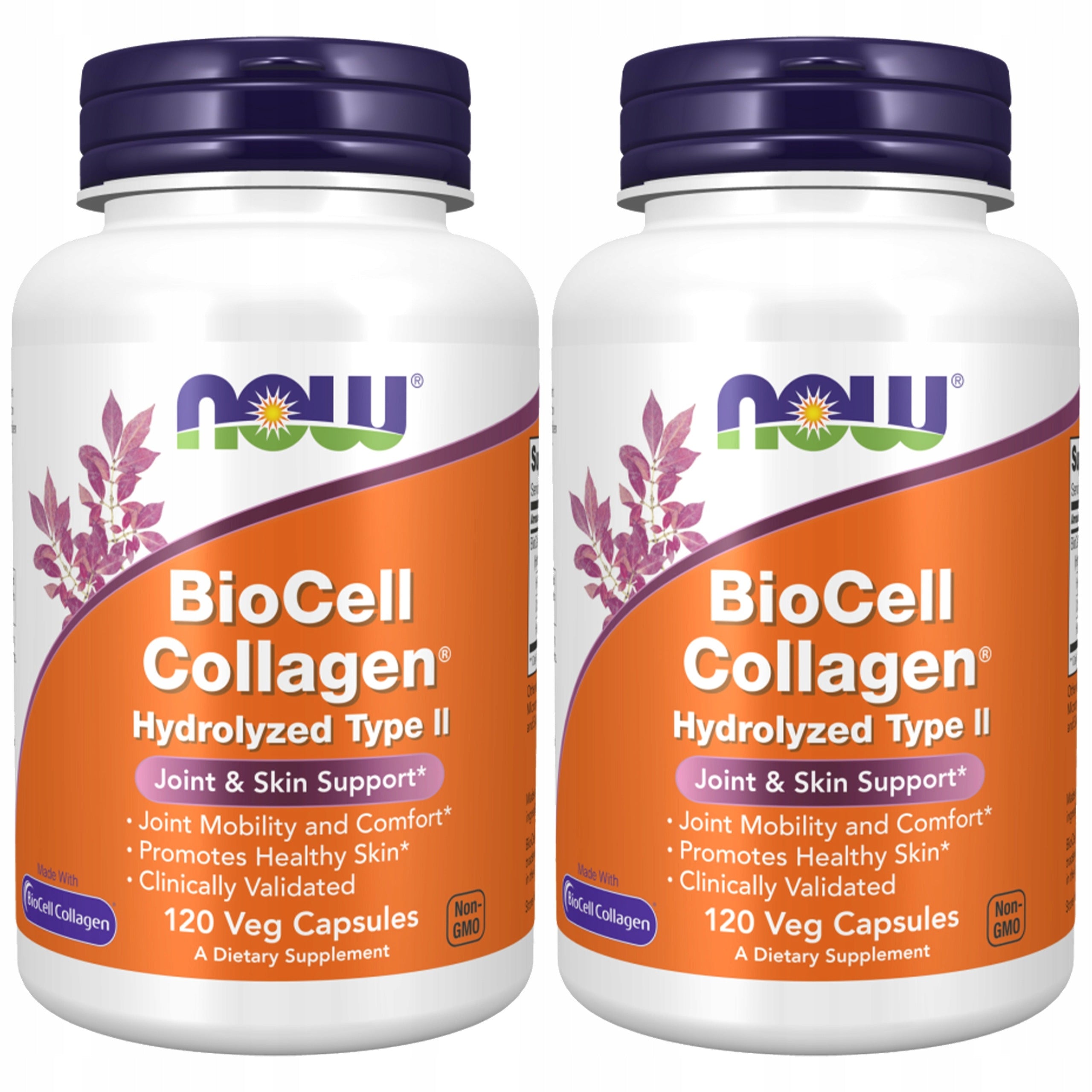 2x COLLAGEN JOINTS SKIN BioCell Collagen Hyaluronic Acid 120 kaps NOW