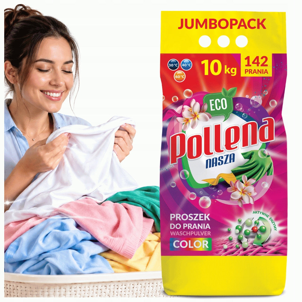 2x COLOR WASHING POWDER POLLENA OUR 10KG 142 WASHING WITHOUT PHOSPHATES