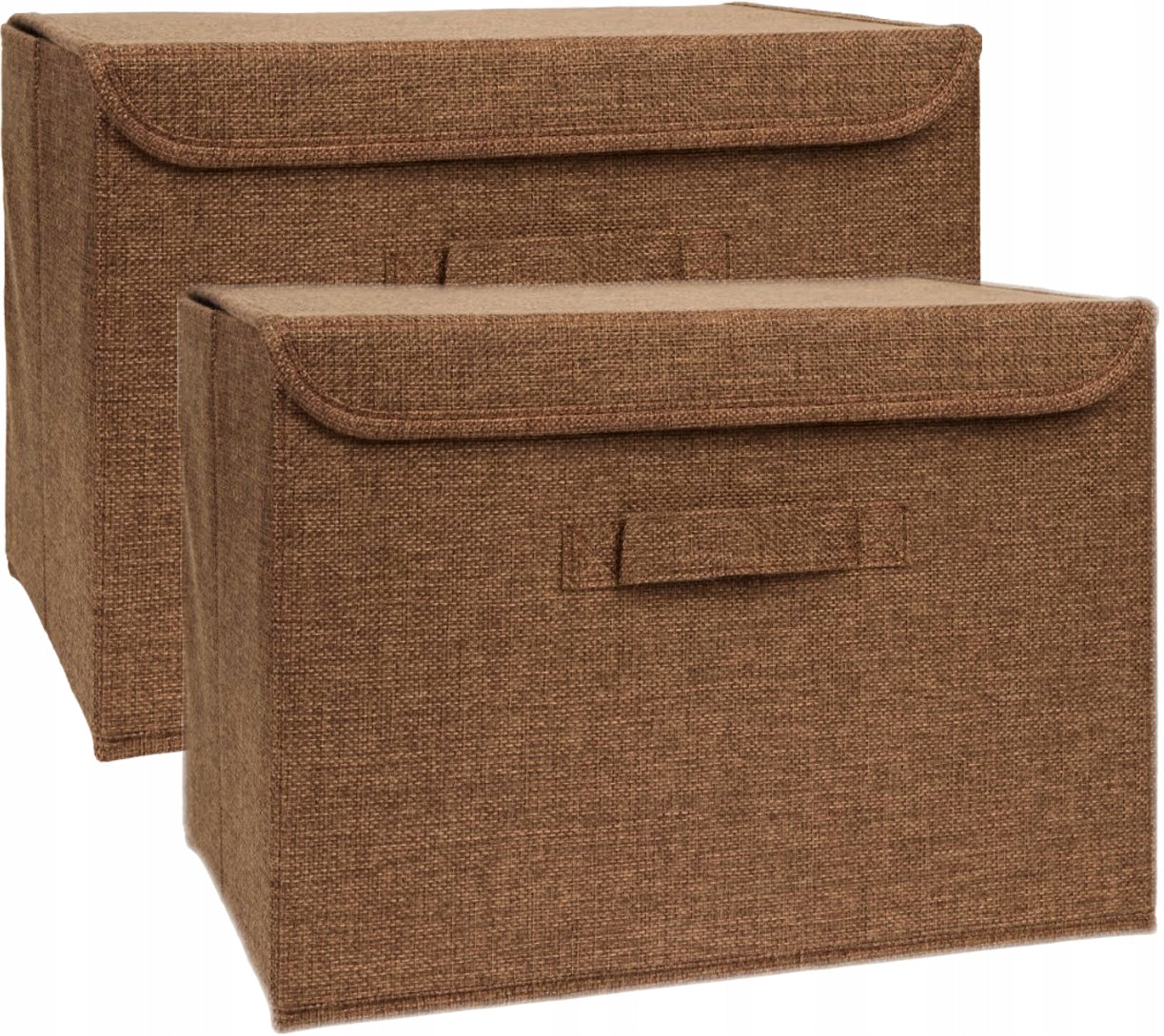 2x CONTAINER WITH CLOSURE Basket CLOSED ORGANIZER Textile BOX 38x25cm