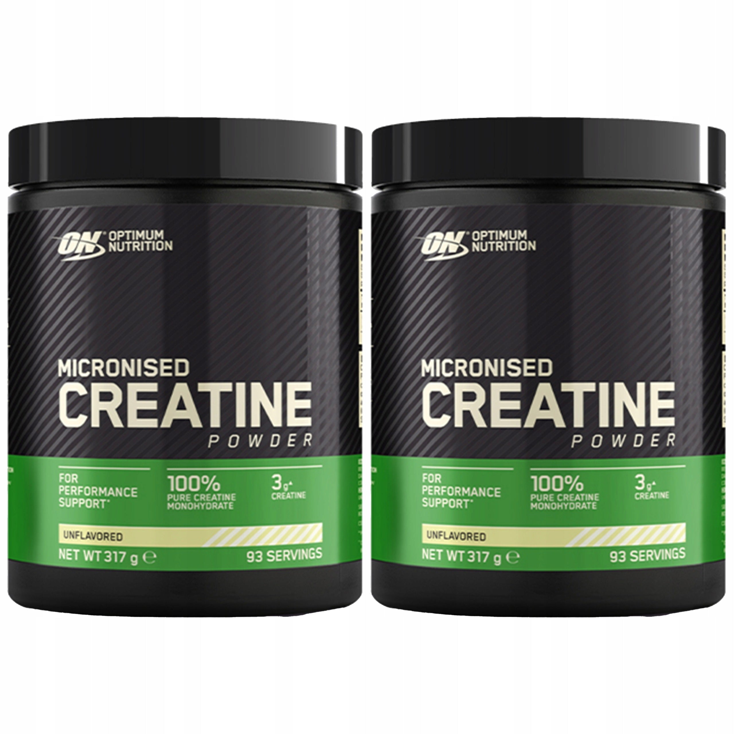 2x CREATINE MONOHYDRATE 100% PURE STRENGTH 317g OPTIMUM