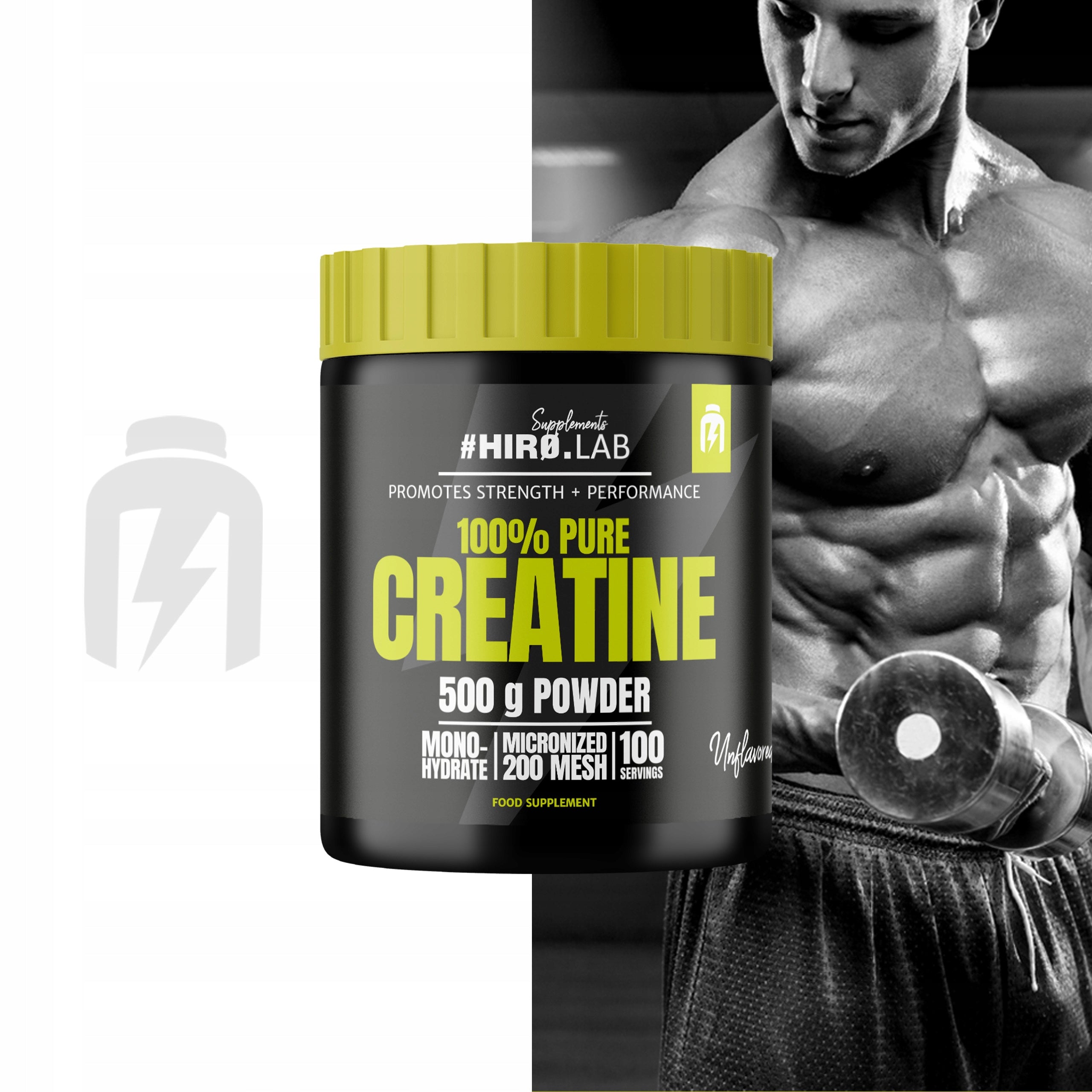 2x CREATINE MONOHYDRATE CREATINE STRENGTH 500g MASS MONO MONOHYDRATE POWDER HIRO Brand HIRO.LAB