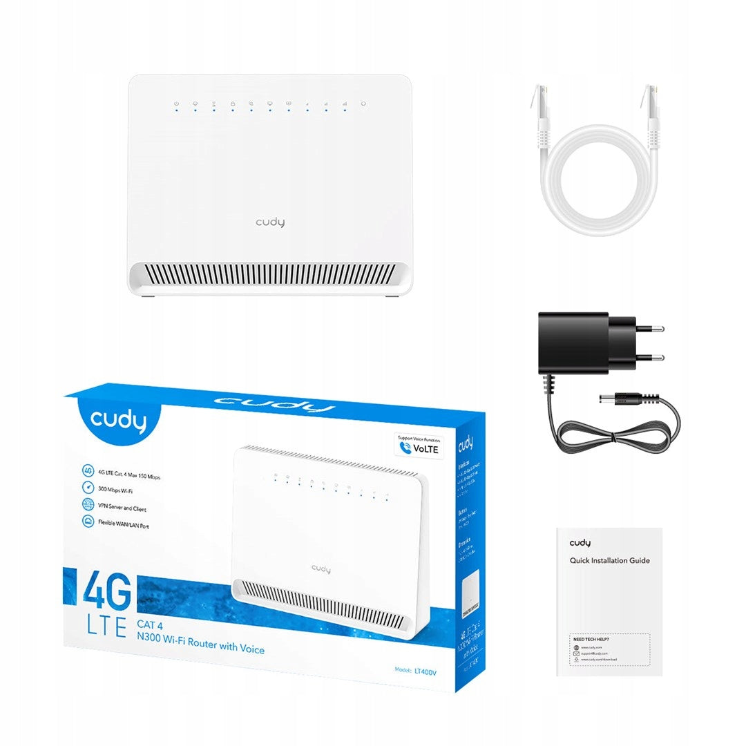 2x CUDY LT400V Wi-Fi 4G N300 Router with Voice