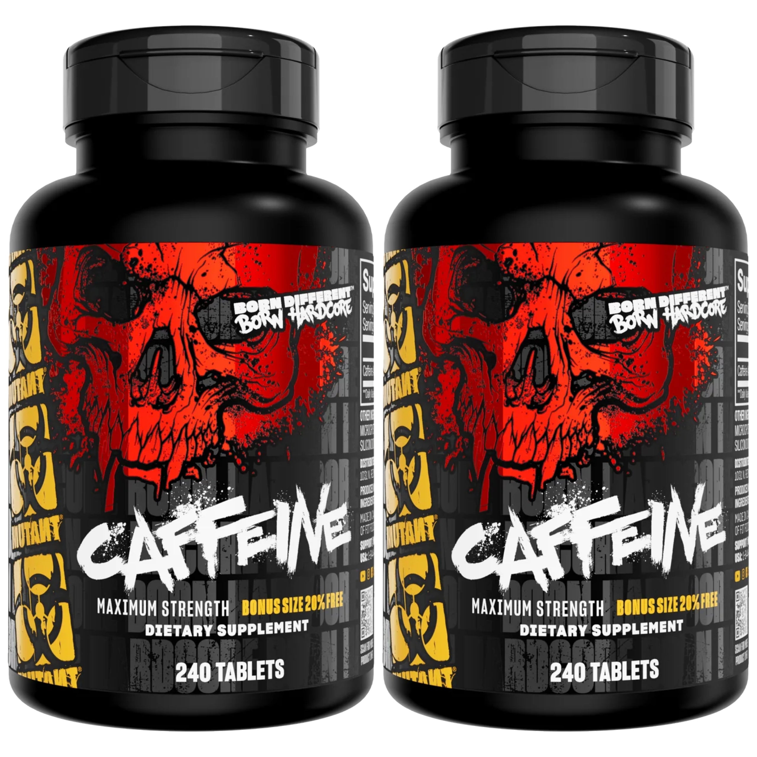 2x Caffeine 200mg Pure Stimulation Energy Training 240tab MUTANT Core