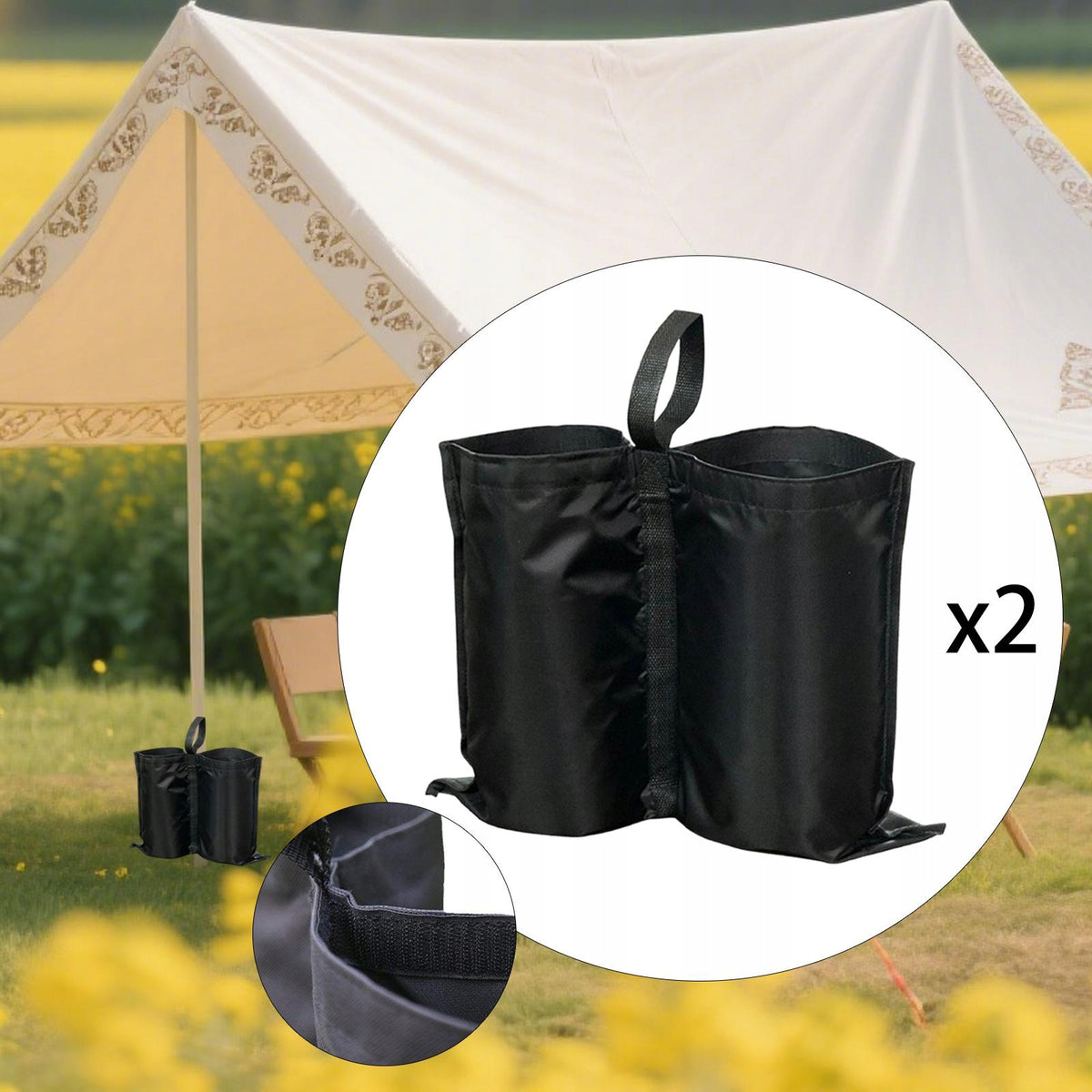 2x Canopy Windproof Weight Bags Tent Stabilizer Sandbag Sunshade Anchor for