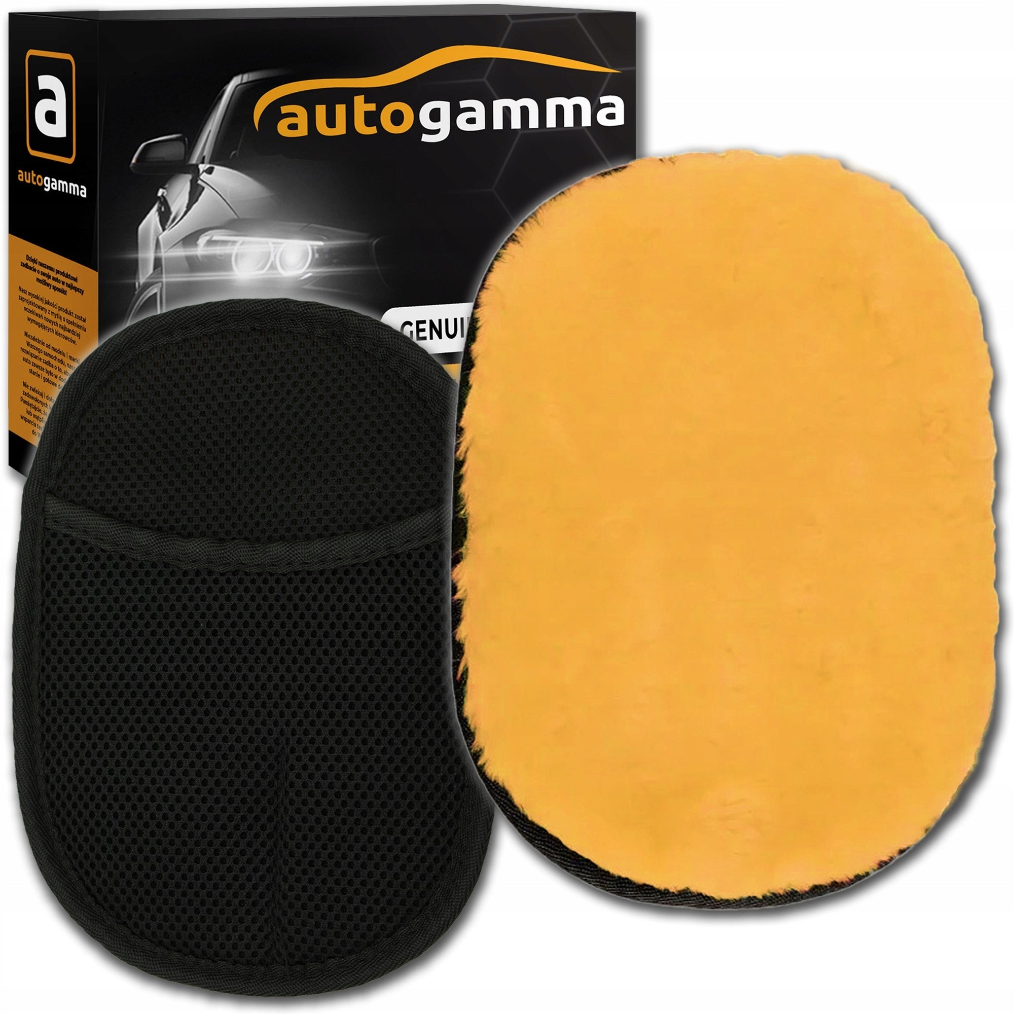 2x Car Cockpit Washing Glove Detailing Synthetic Wool 25x20cm