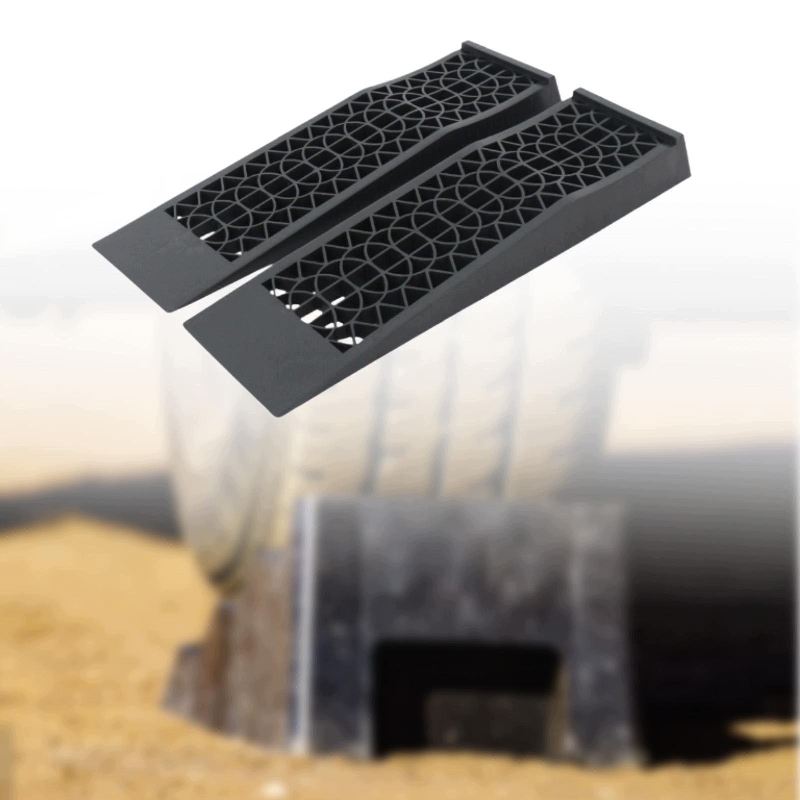 2x Car Ramps Anti Slip Home Garage Use for Jack Support no Flower Texture