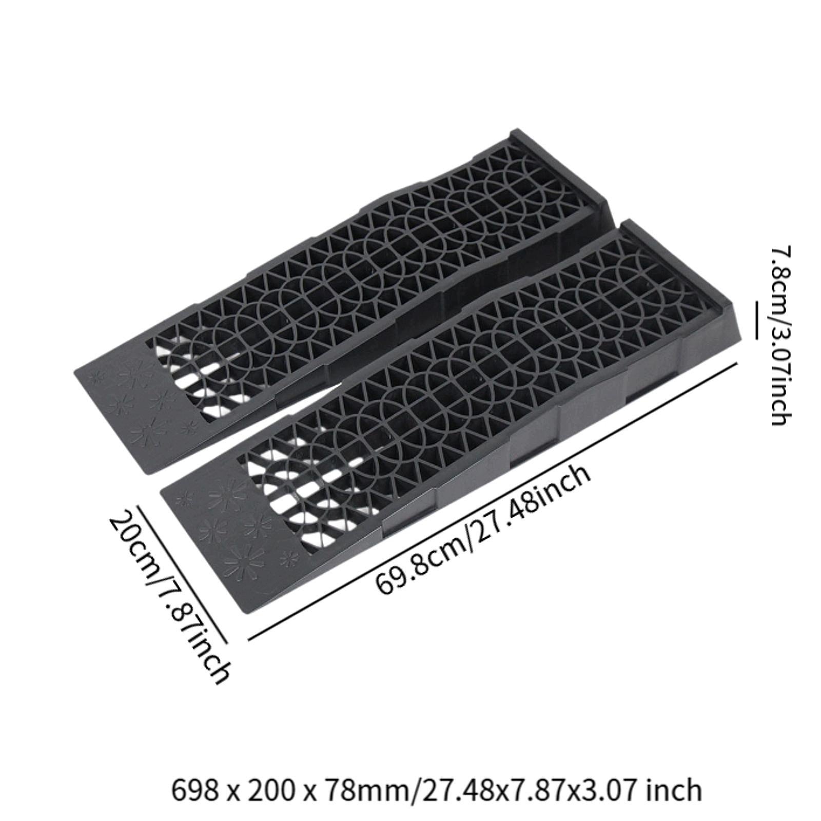 2x Car Ramps Anti Slip Portable for Low Chassis Cars and Flower Texture Product weight with unit packaging 3.75 kg