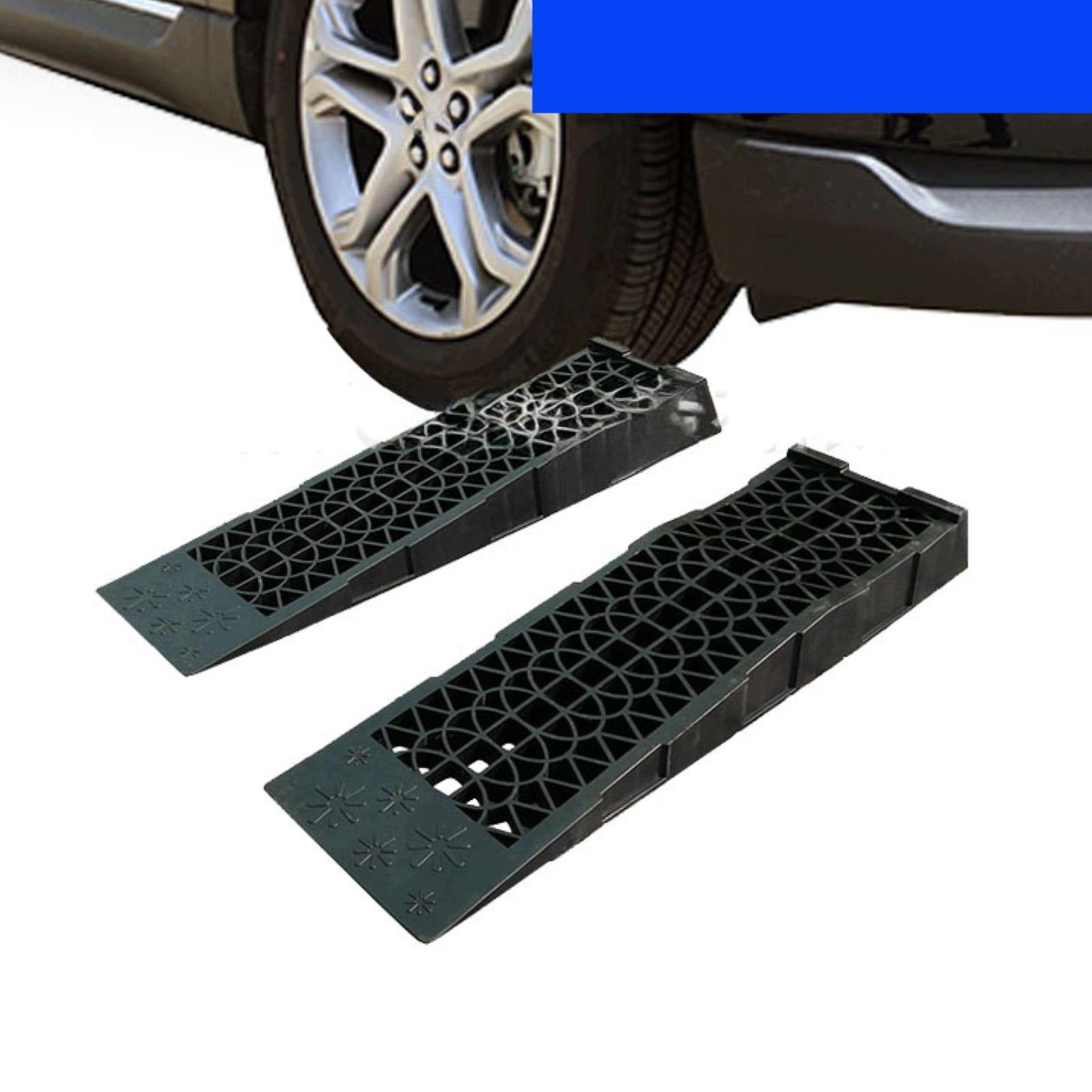 2x Car Ramps Anti Slip Portable for Low Chassis Cars and Flower Texture