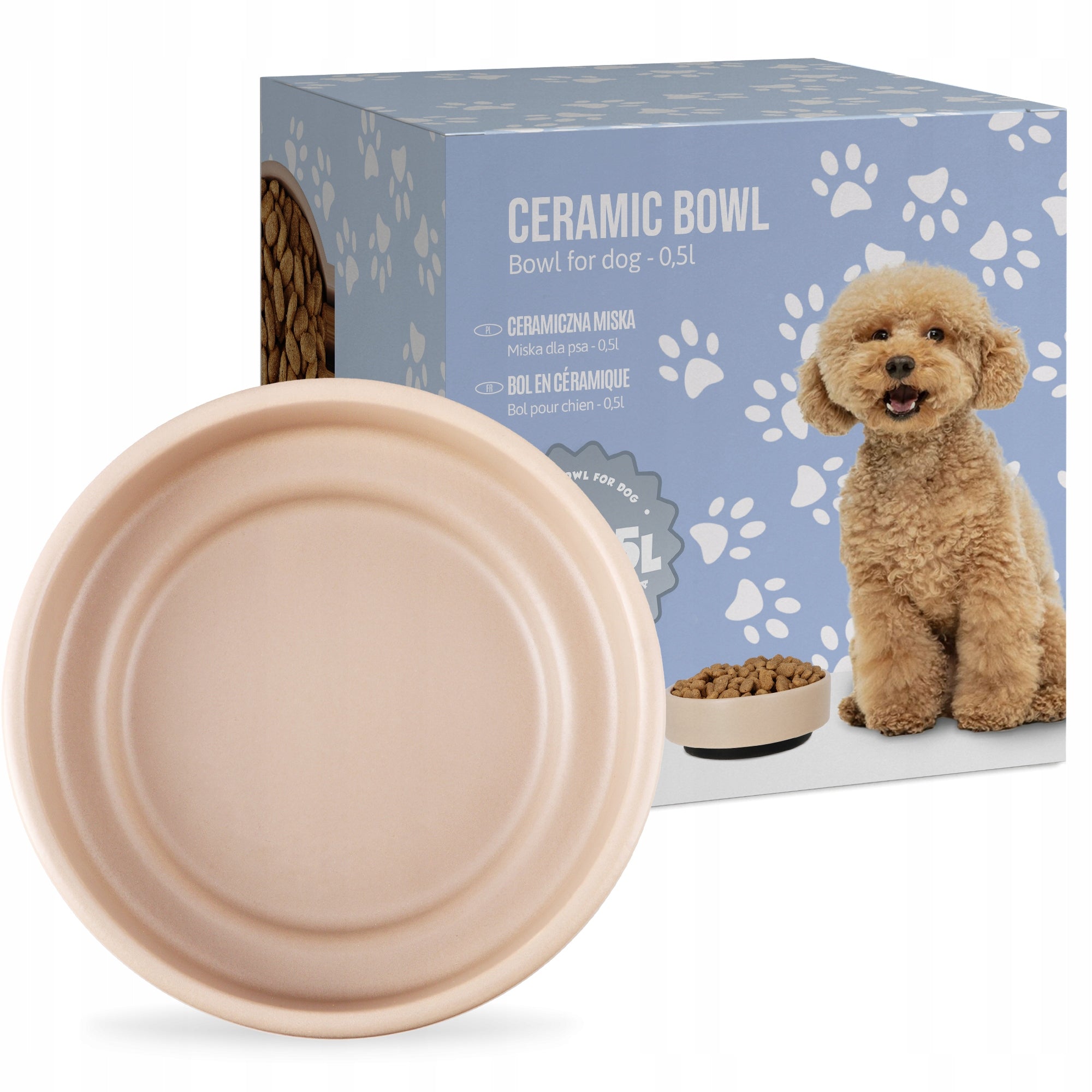2x Cat DOG BOWL 0,5 CERAMIC Puppy Bowl ANTI-SLIP RESISTANT 8K Trade name WSTR
