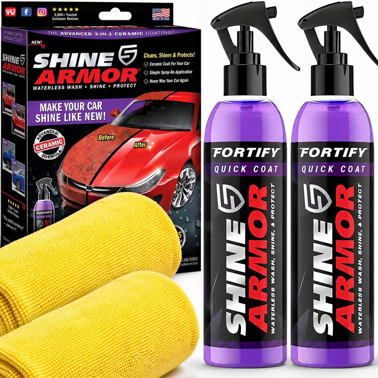 2x Ceramic Wax For Varnish 3in1 Coat Protective Coating Hydrophobic Fiber