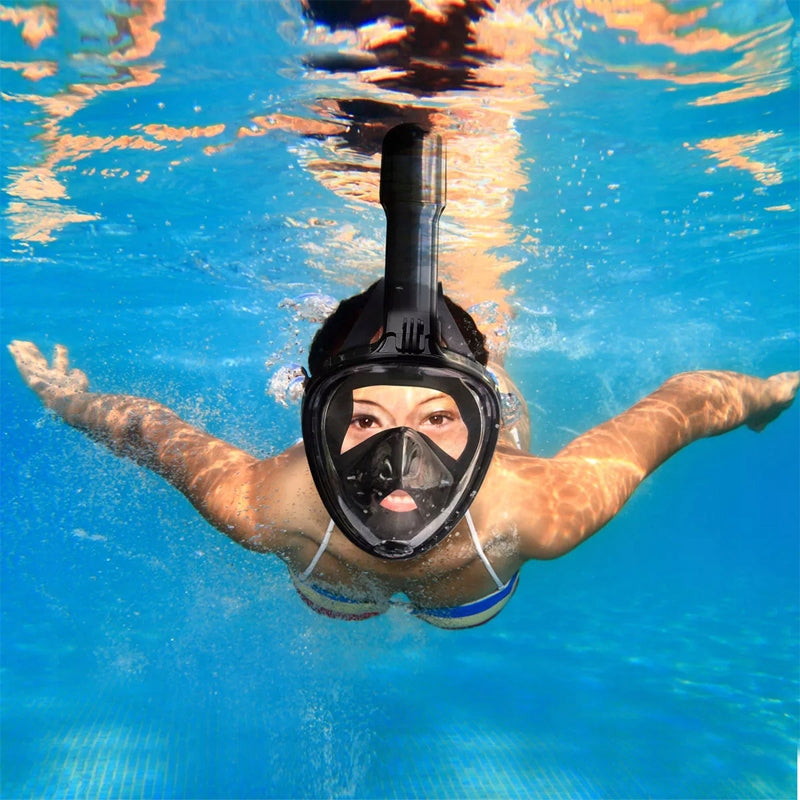 2x Children's Diving Mask Full Face With Tube Retoo S032 Black Manufacturer code S032