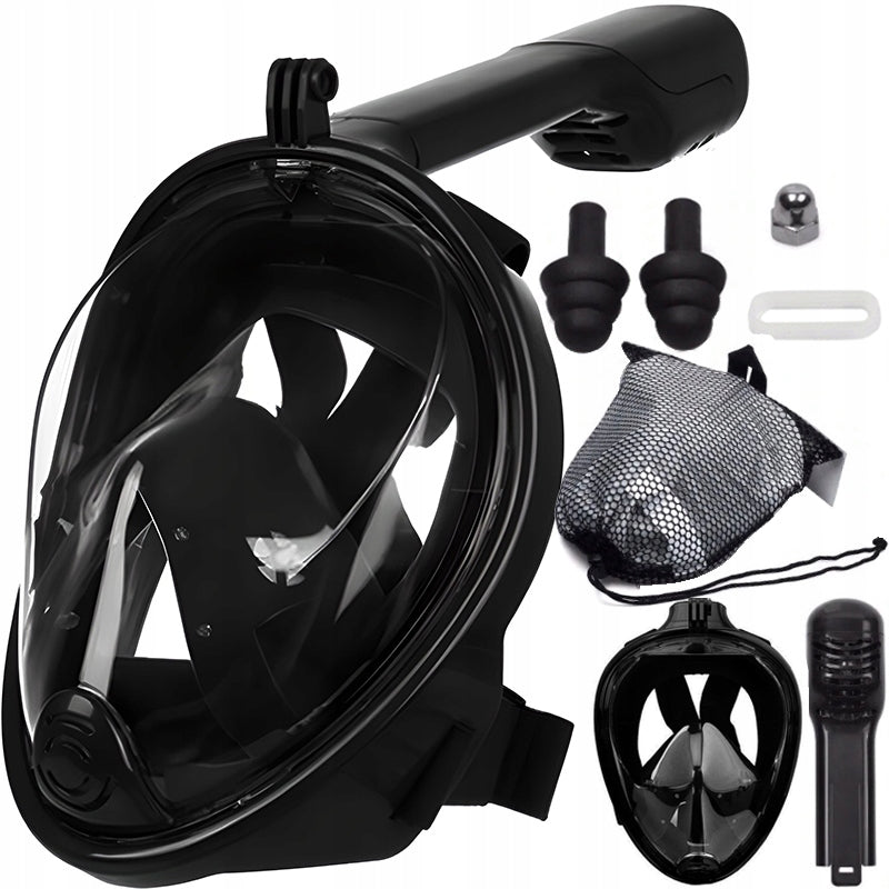 2x Children's Diving Mask Full Face With Tube Retoo S032 Black