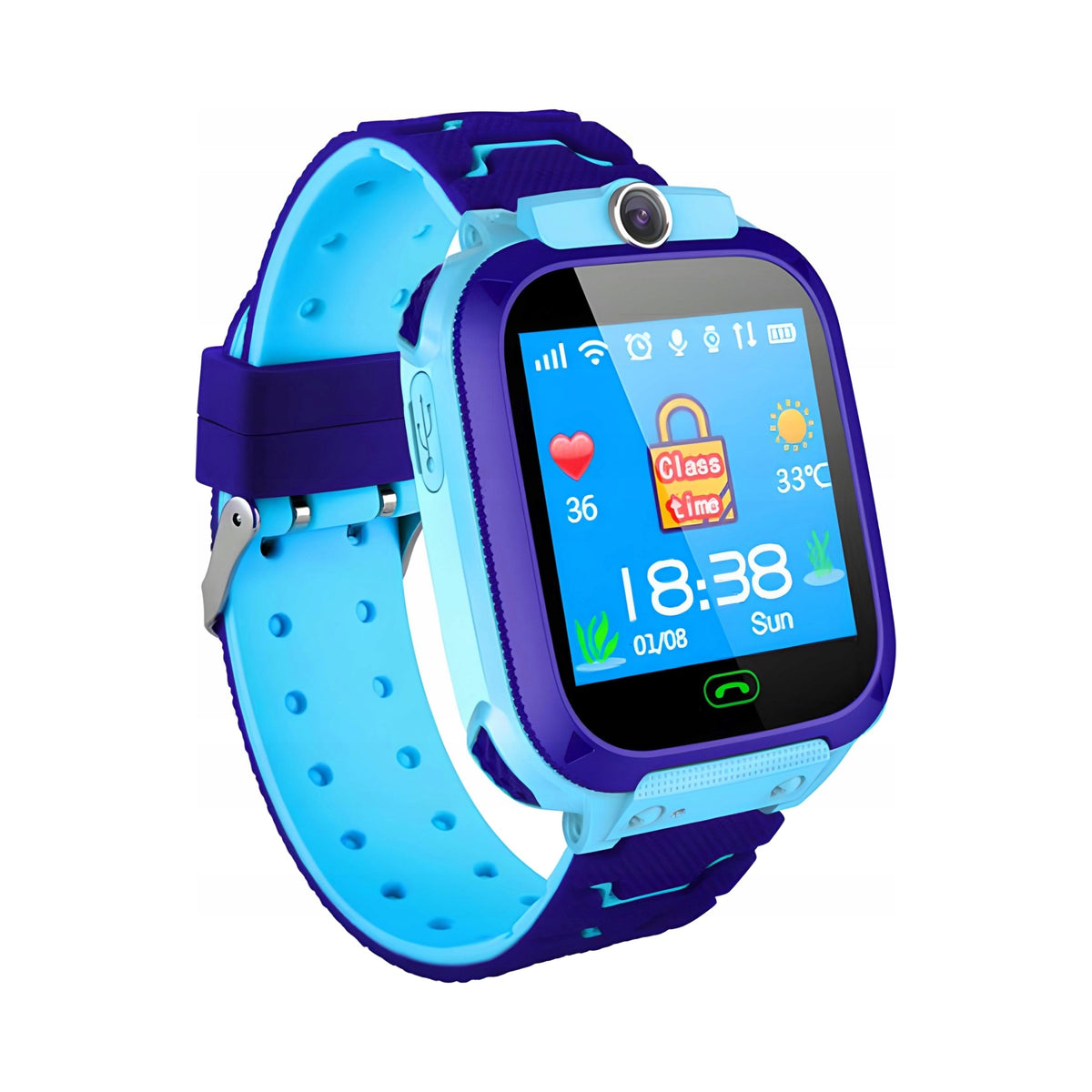 2x Children's Smartwatch Watch Gps Locator Baby Sauce Blue Sm