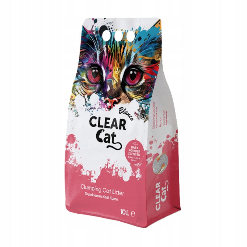 2x ClearCat Blanco Baby Powder Bentonite Litter For Cat 10l