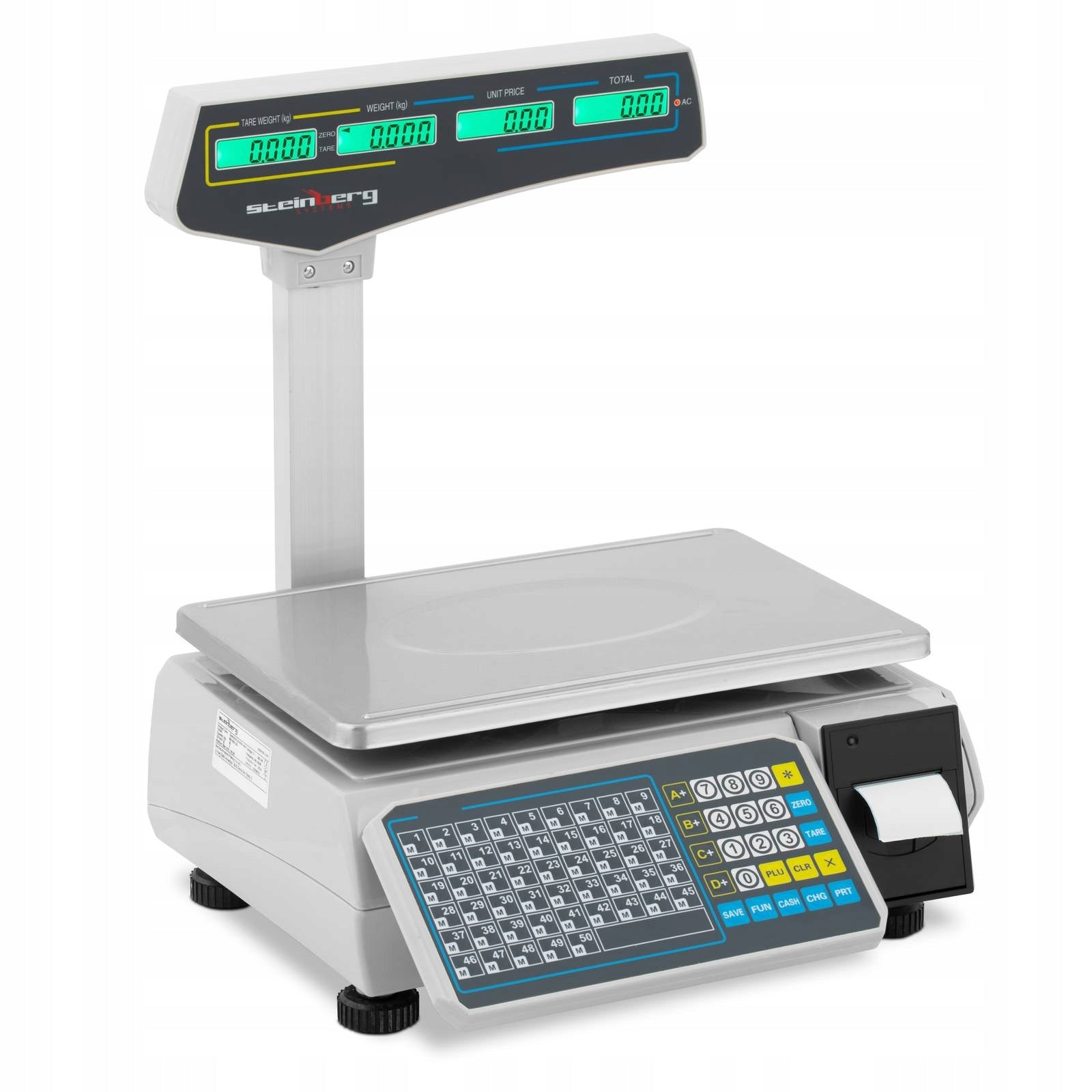 2x Commercial Shop Scale with LCD Label Printer 30kg/15g
