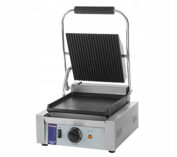 2x Contact grill contact top grooved smooth bottom 1800W - Hendi 263600