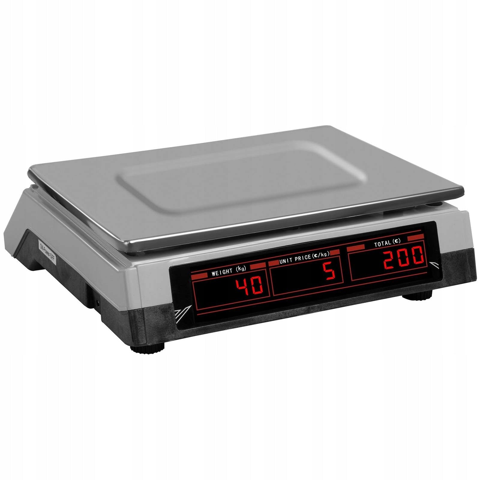 2x Control shop scale 330x240mm power supply + battery 40kg / 2g - white Manufacturer code SBS-PW-402CR