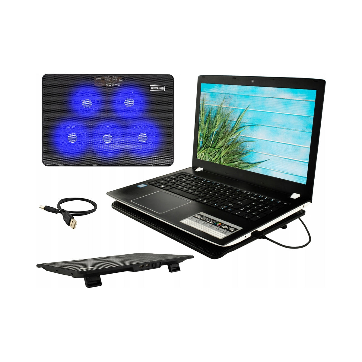 2x Cooling Stand Retoo 5 Fans For Laptop 12 17