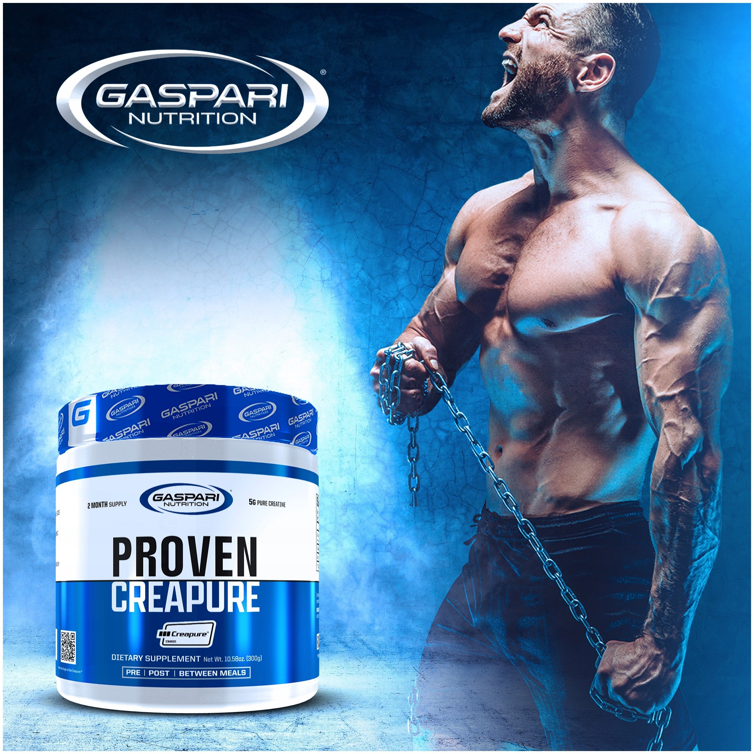 2x Creapure CREATINE MONOHYDRATE Proven CREATINE 300 g tasteless - Gaspari Brand Gaspari Nutrition