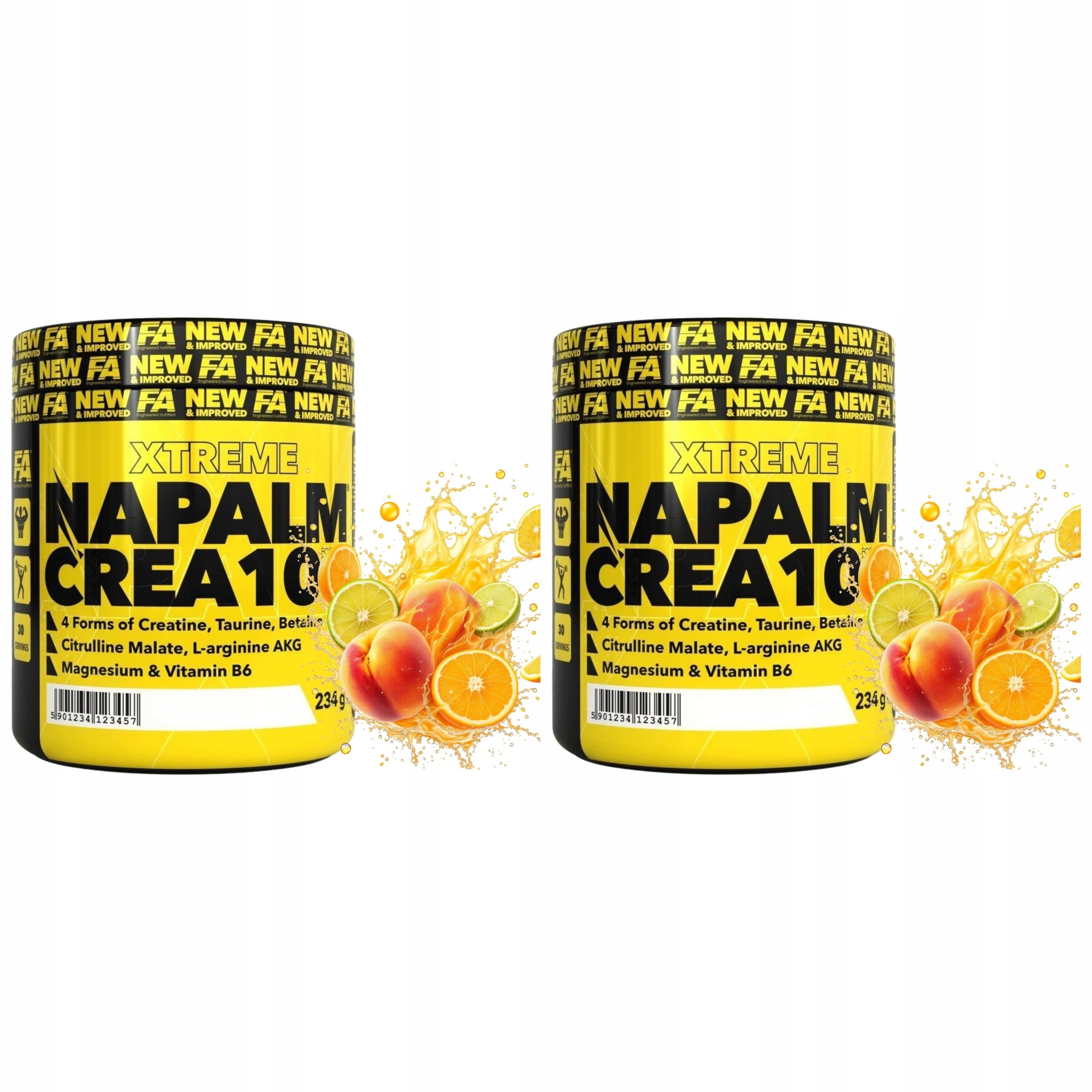 2x Creatine Monohydrate 234g Strength 4 Forms Pure Napalm Crea Peach