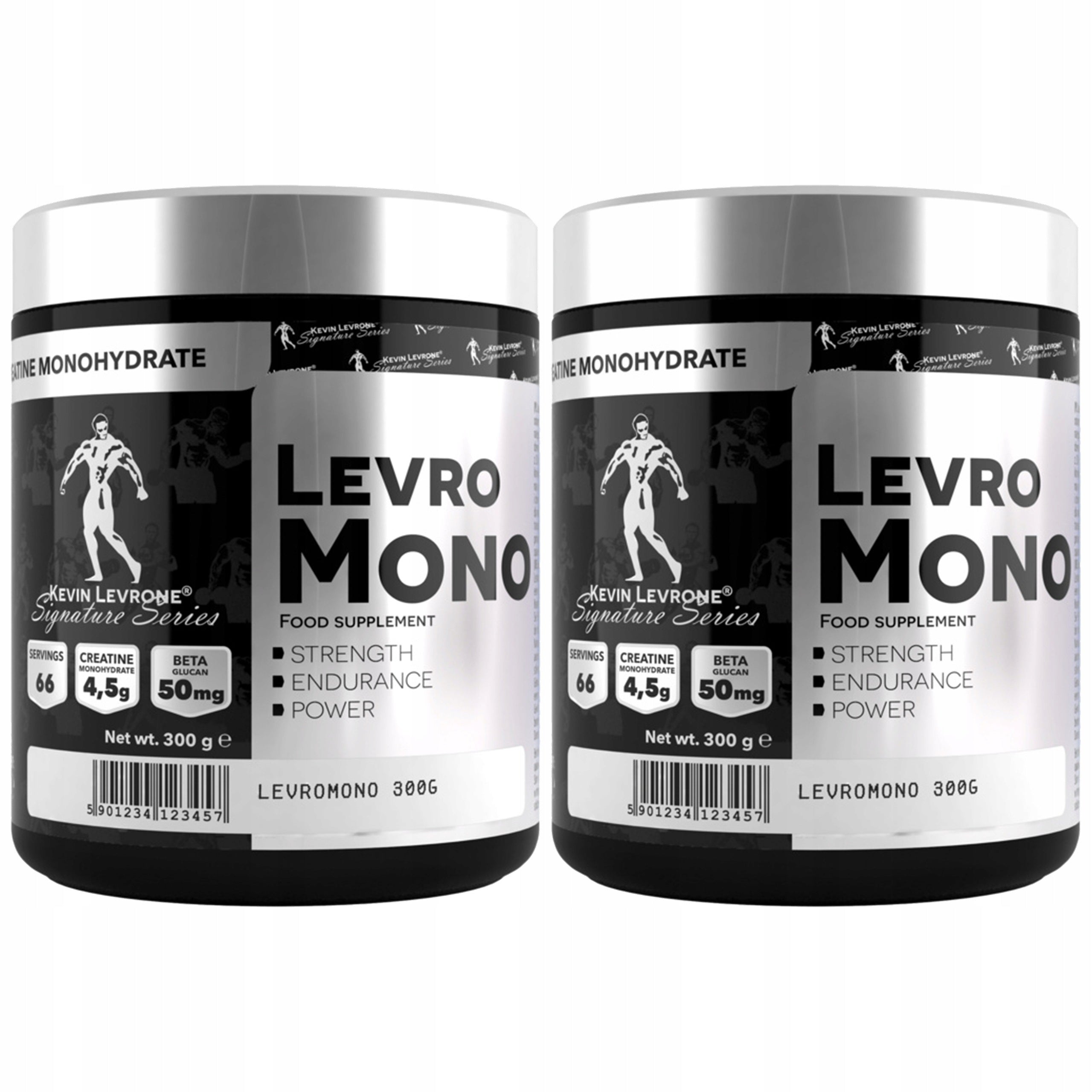 2x Creatine Monohydrate + Beta-glucan Muscle Strength LevroMono 300g Kevin Levr