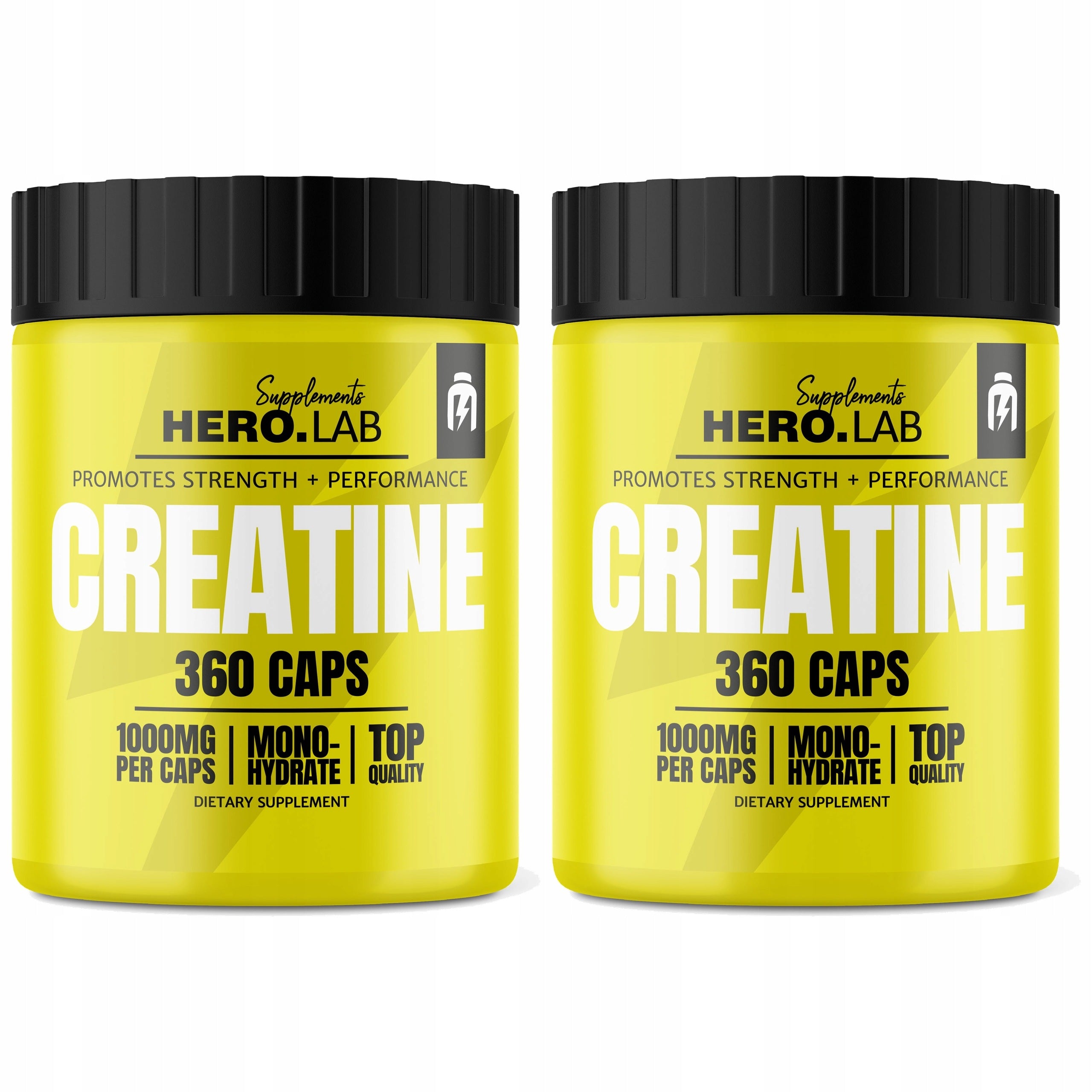 2x Creatine Monohydrate - Strength & Muscle Gain - 360 Capsules by Hiro
