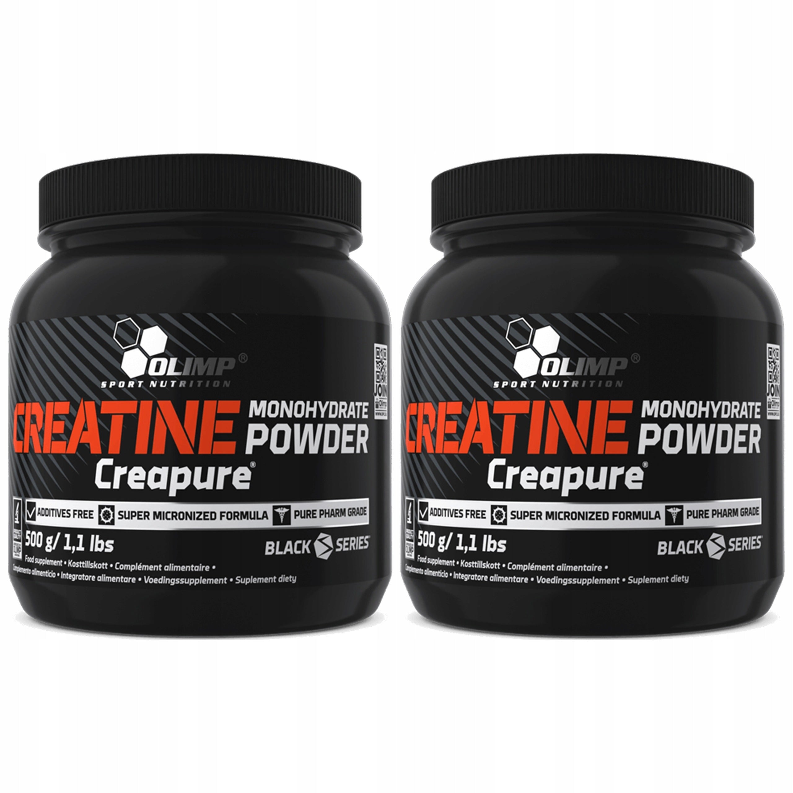 2x Creatine monohydrate Creapure strength muscle mass 500g OLIMP
