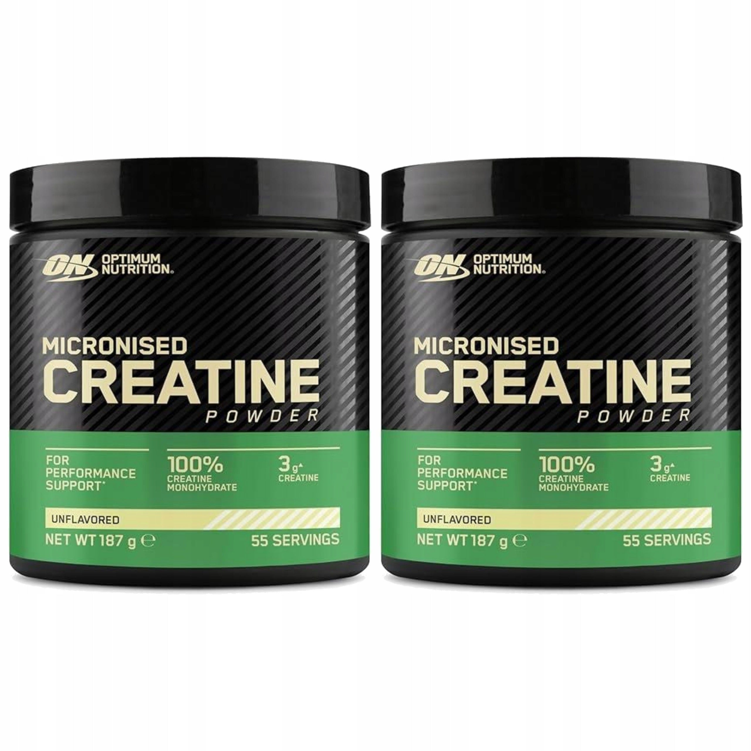 2x Creatine pure monohydrate 100% micronized 187g Optimum Nutrition