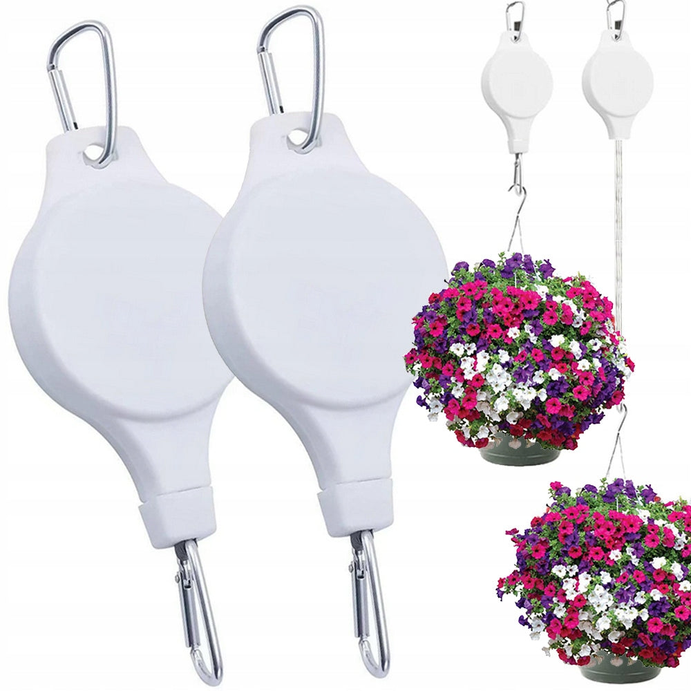 2x DECORATIVE HANGER FLOWER HOOK LANTERN FOR BALCONY TERRACE ADJUSTABLE