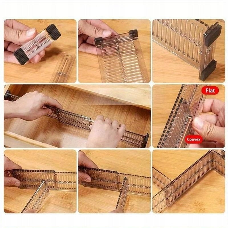 2x DRAWER ORGANIZER Lova Nest CABINETS COMPARTMENT SEPARATOR ADJUSTABLE Length 27.5 cm