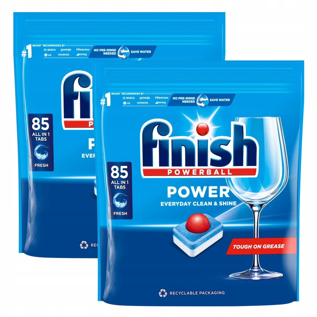 2x Dishwasher Tablets Finish Powerball Allin1 Fresh 85 pcs For Burning