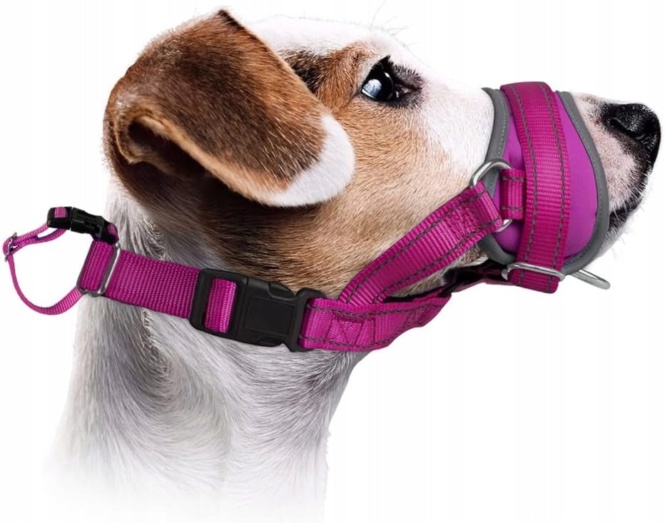 2x Dog muzzle Adjustable Material L