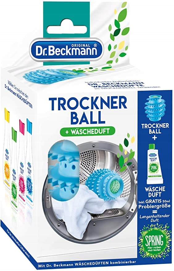 2x Dr.Beckmann Dryer Ball + Perfume Spring 50 ml Packaging status original