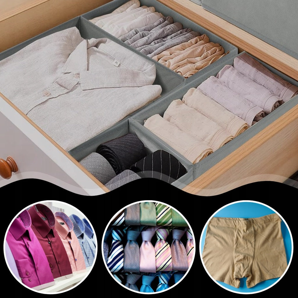 2x Drawer Organizer Memflow Grey Folded 6 Pcs 28x28x10 Cm Product height 10 cm