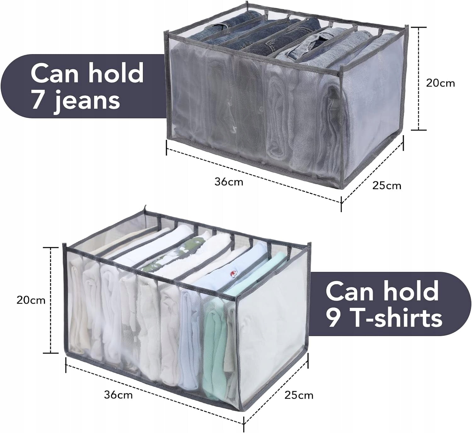 2x Drawer Wardrobe Organizer Storage Separator Bottom Clothes Packaging status original