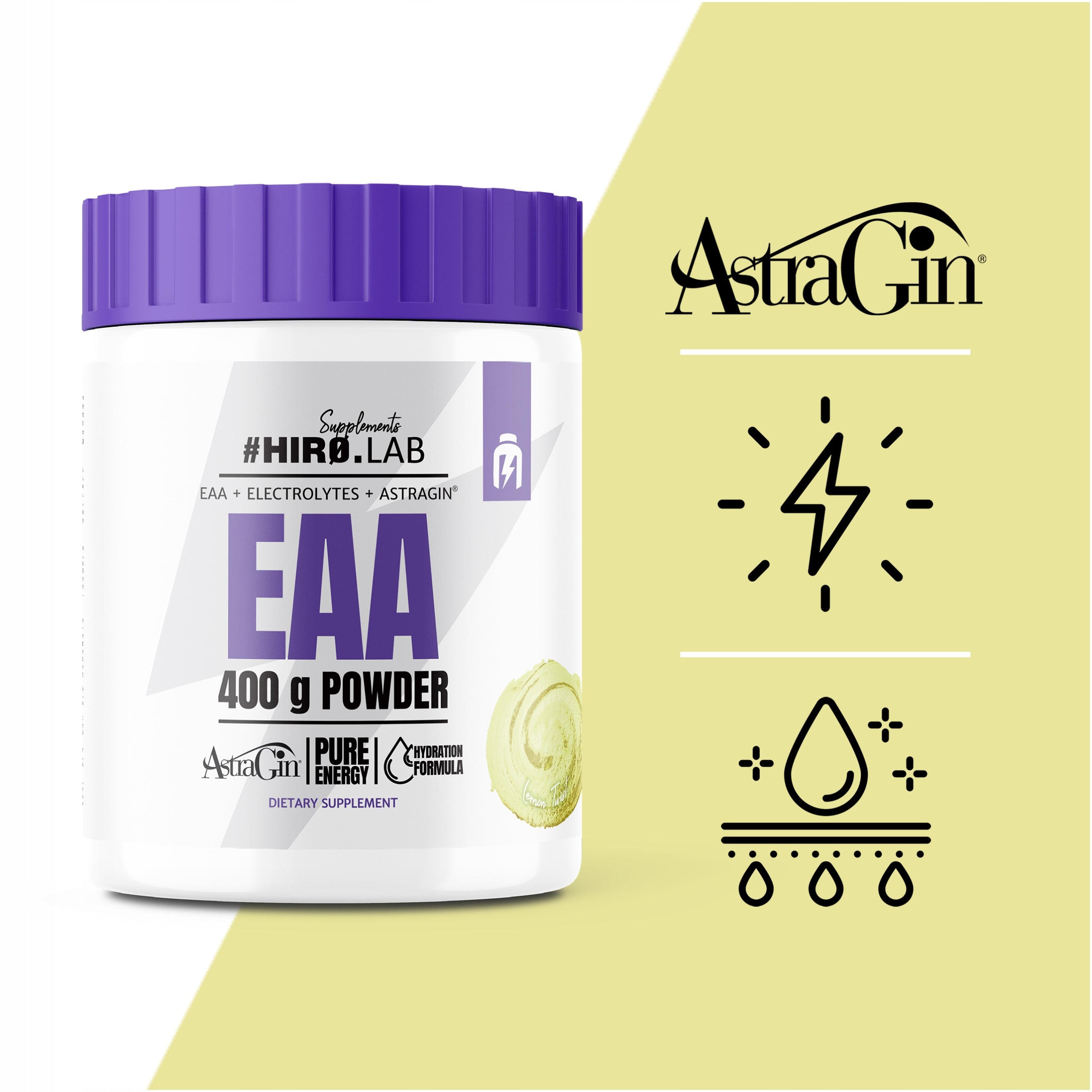 2x EAA ESSENTIAL AMINO ACIDS AMINO 400 g leucine Electrolytes LEMON Hiro Brand HIRO.LAB
