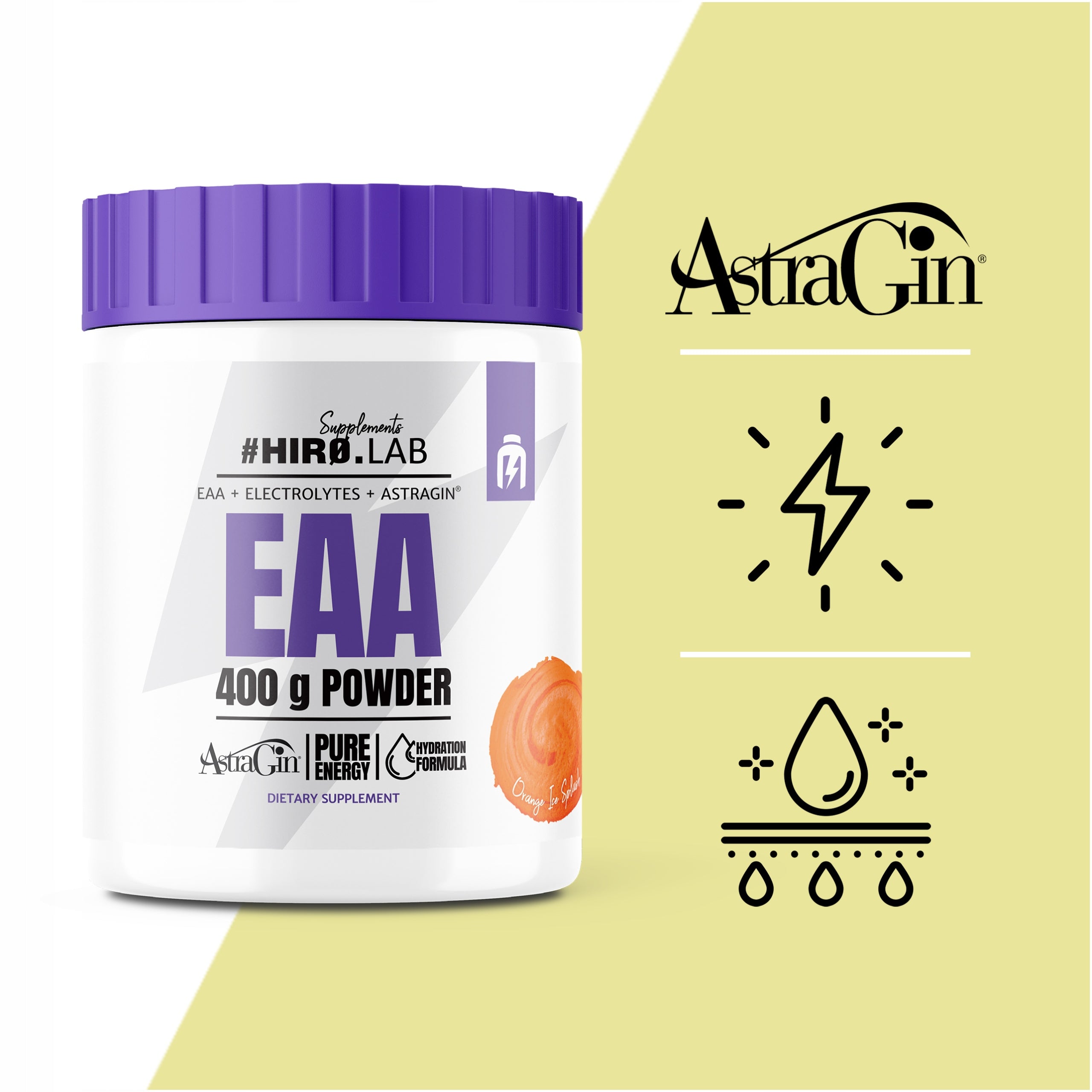 2x EAA ESSENTIAL AMINO ACIDS AMINO 400 g leucine Electrolytes Orange HIRO Brand HIRO.LAB