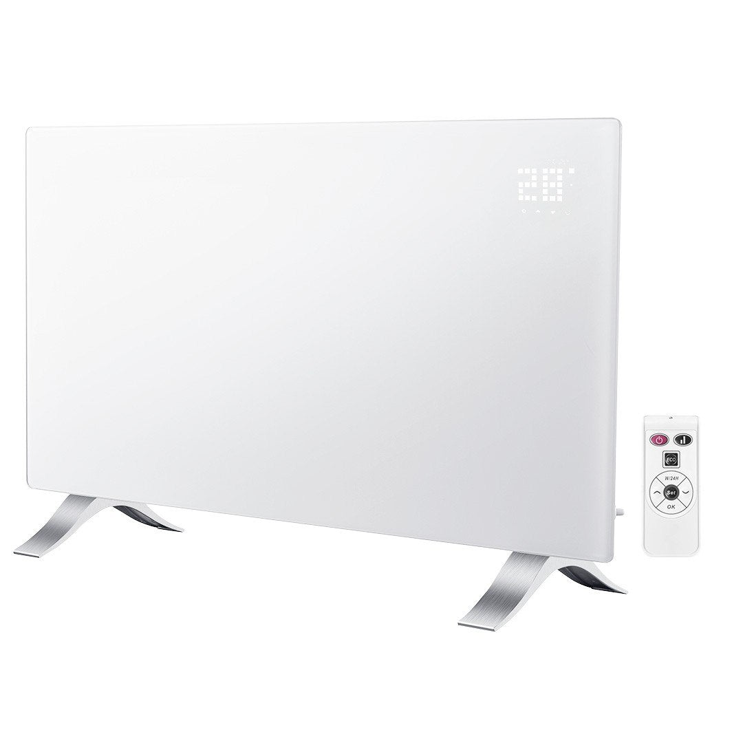 2x ELECTRIC CONVECTOR HEATER 1500W IP24 WITH REMOTE CONTROL