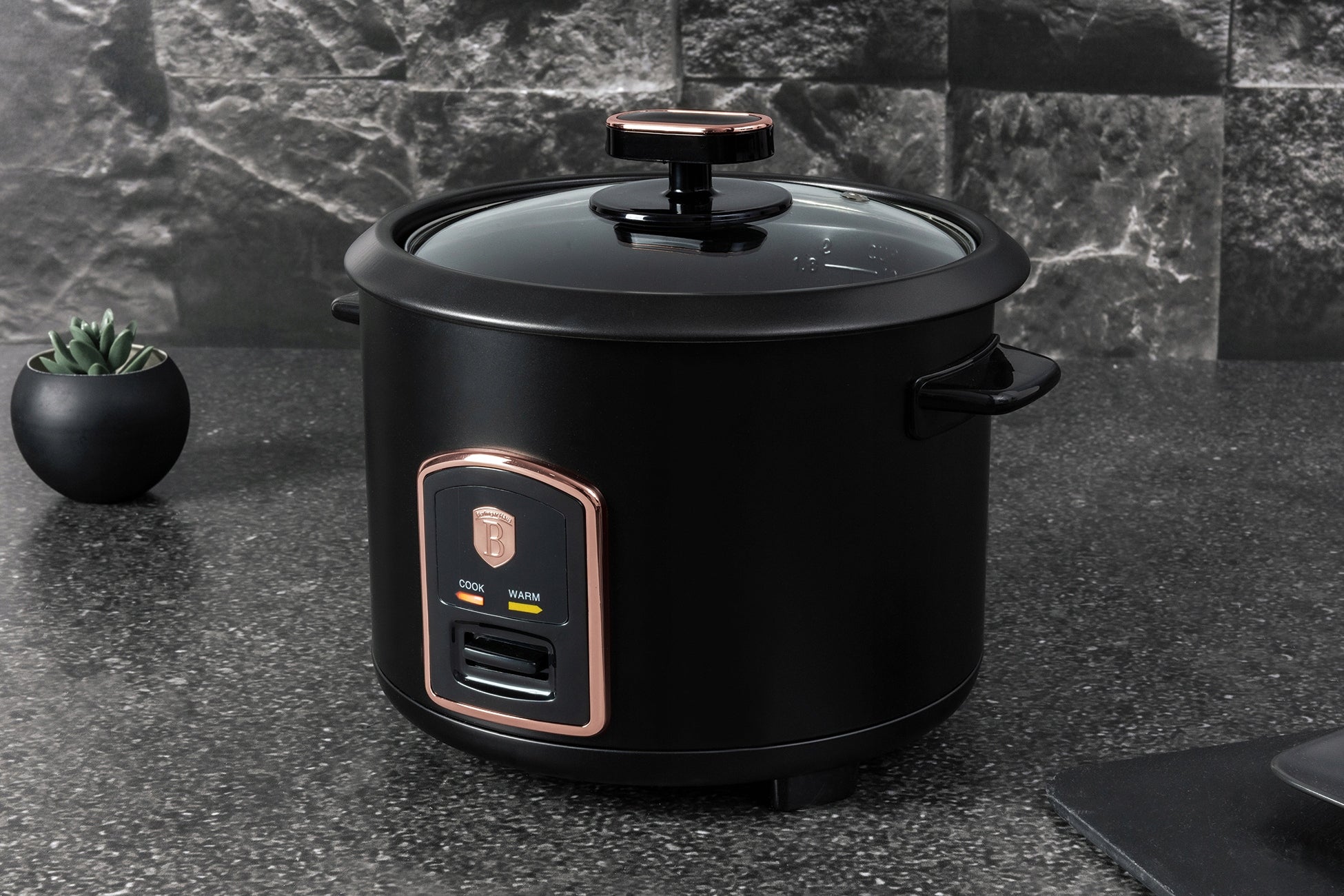 2x ELECTRIC RICE COOKER 1,8L BERLINGER HAUS BH-9554 BLACK ROSE Dominant color black