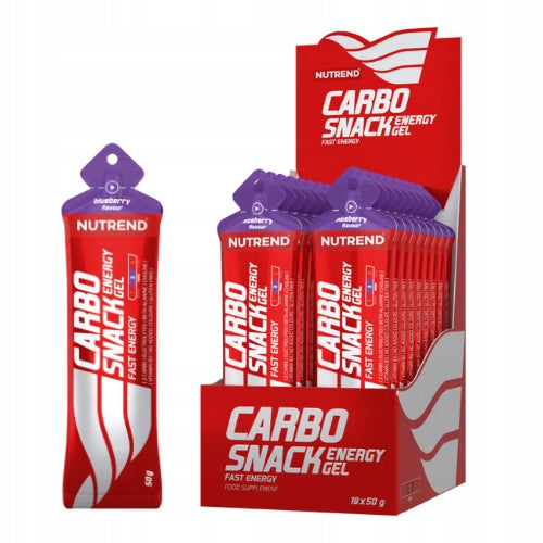 2x ENERGY GEL CARBOSNACK 31g CARBOHYDRATES BETA-ALANINE 18x50g NUTREND Expiration date at least six months from the date of purchase