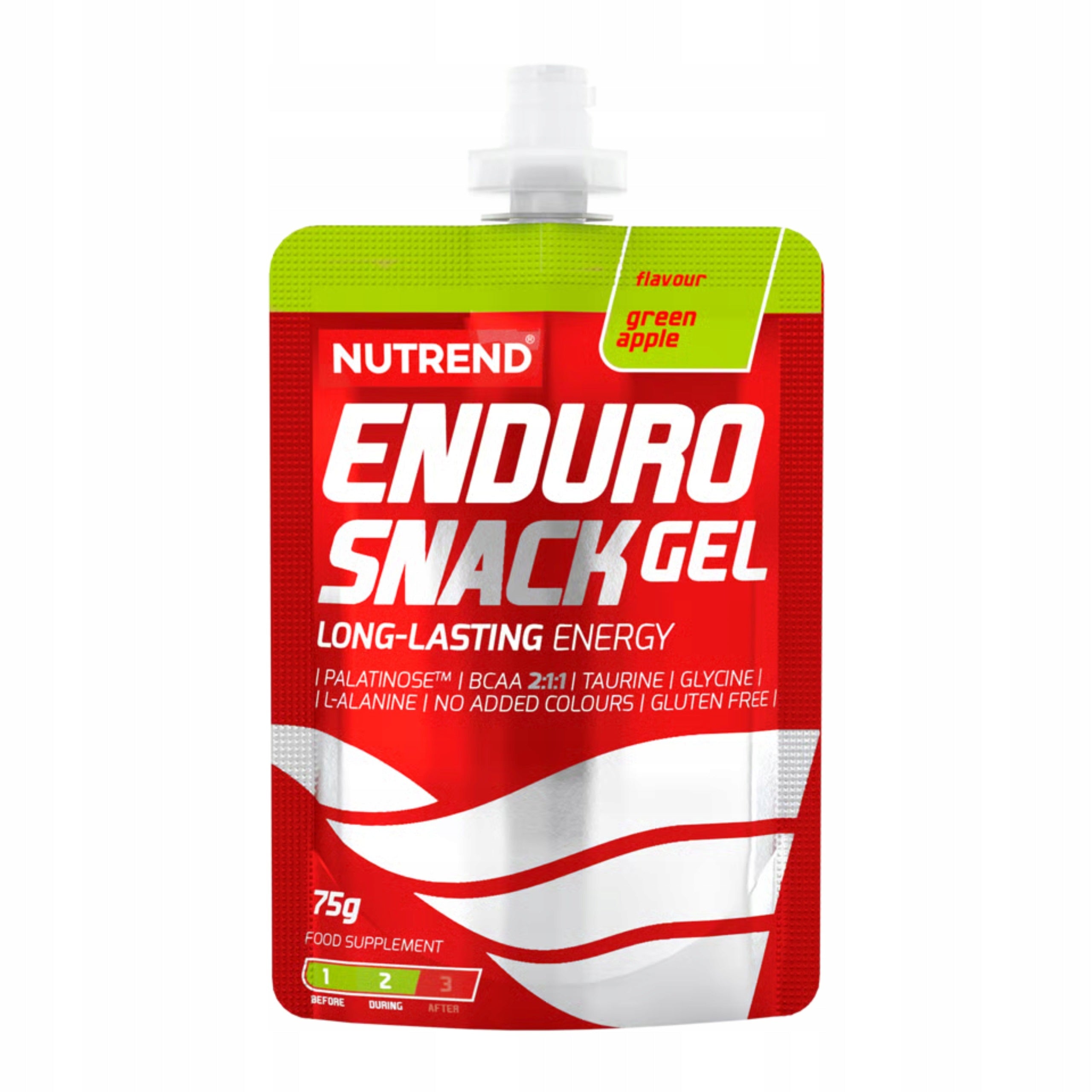 2x ENERGY GEL ENDUROSNACK BCAA TAURINE PALATINOSE 16x75g NUTREND Brand Nutrend