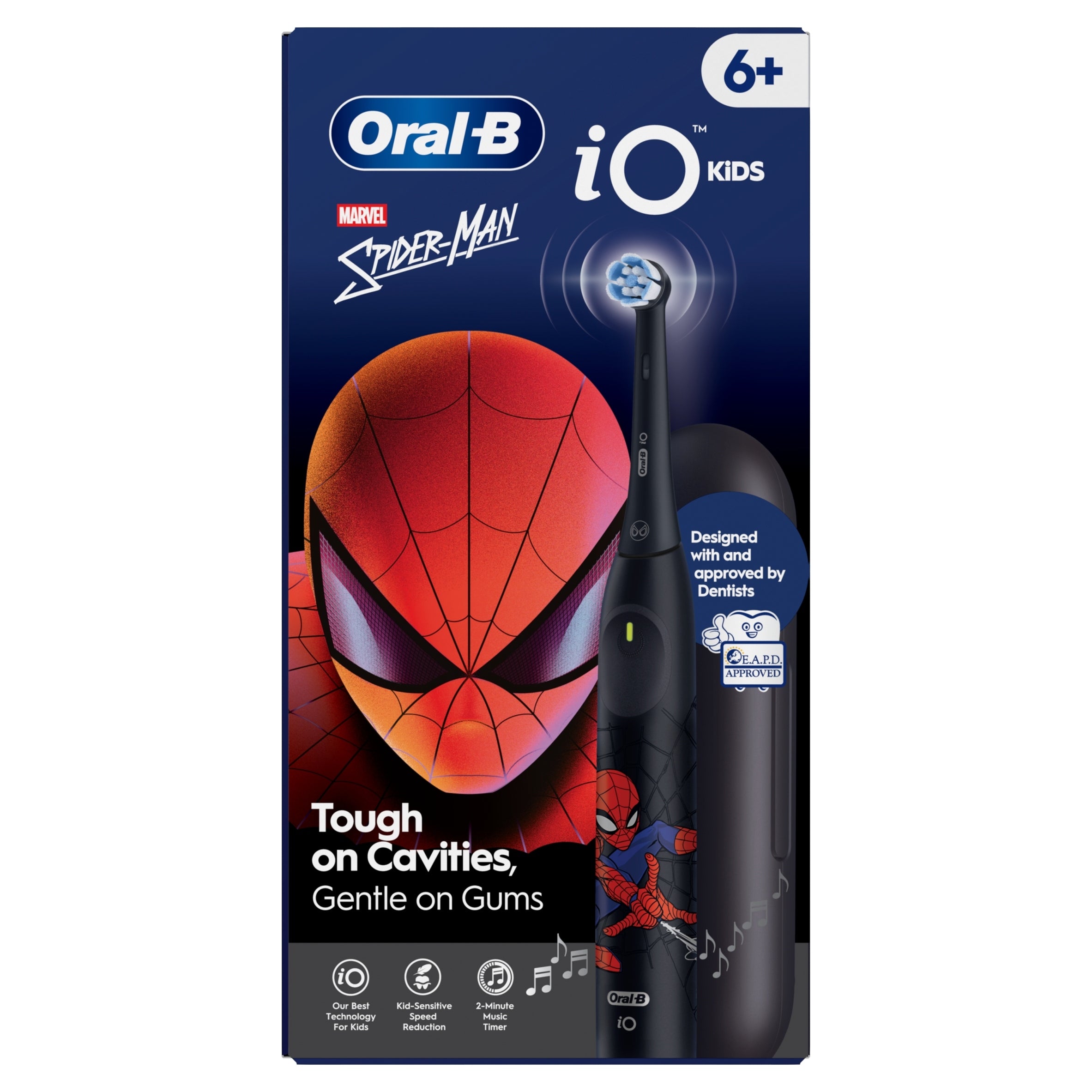 2x Electric Toothbrush for Children with Oral B Io Kids Marvel Spiderm Case Kind toothbrush