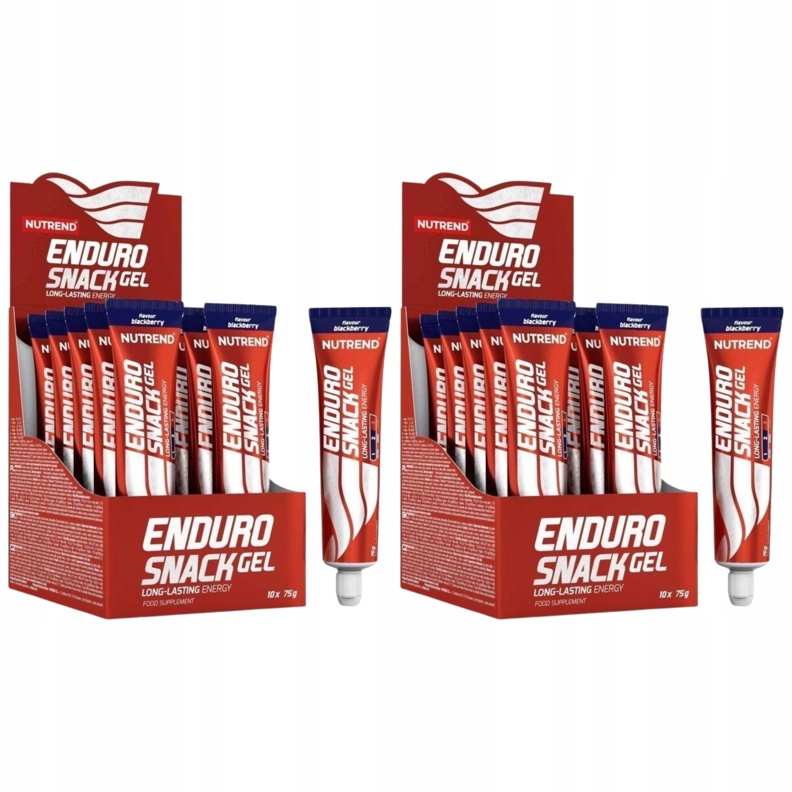 2x Energy Gel ENDUROSNACK Palatinose BCAA L-Carnosine 10x75g NUTREND