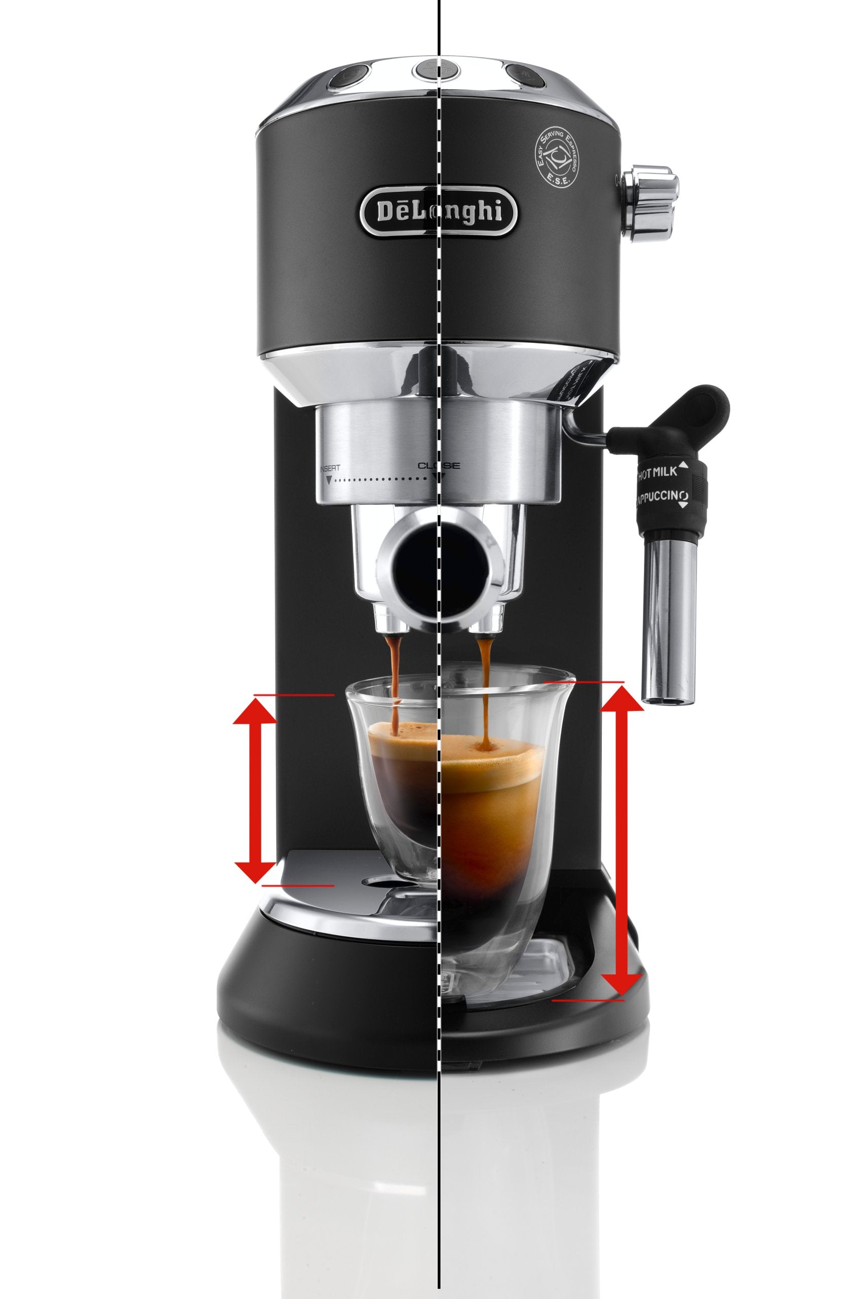 2x Espresso machine DeLonghi Dedica Style EC 685.BK (1350W; black Model EC 685.BK