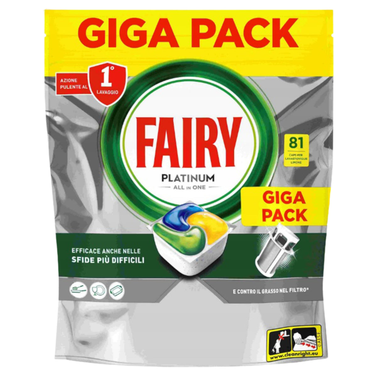 2x FAIRY Dishwasher Capsules Platinum All In One Lemon 81 Pieces Packaging status original
