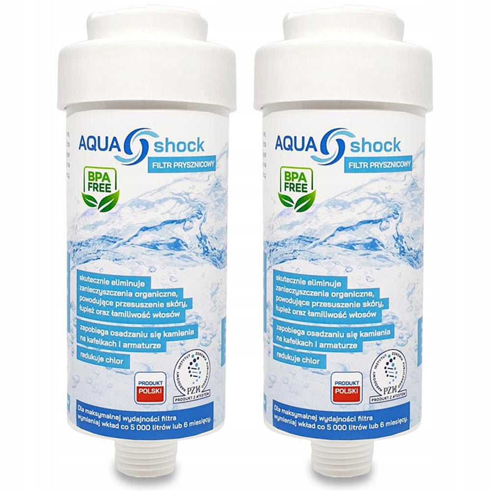 2x FILTER CARTRIDGE for WATER under /for SHOWER AQUA shock