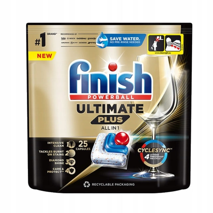 2x FINISH QUANTUM ULTIMATE PLUS DISHWASHER CAPSULES FRESH 25pcs