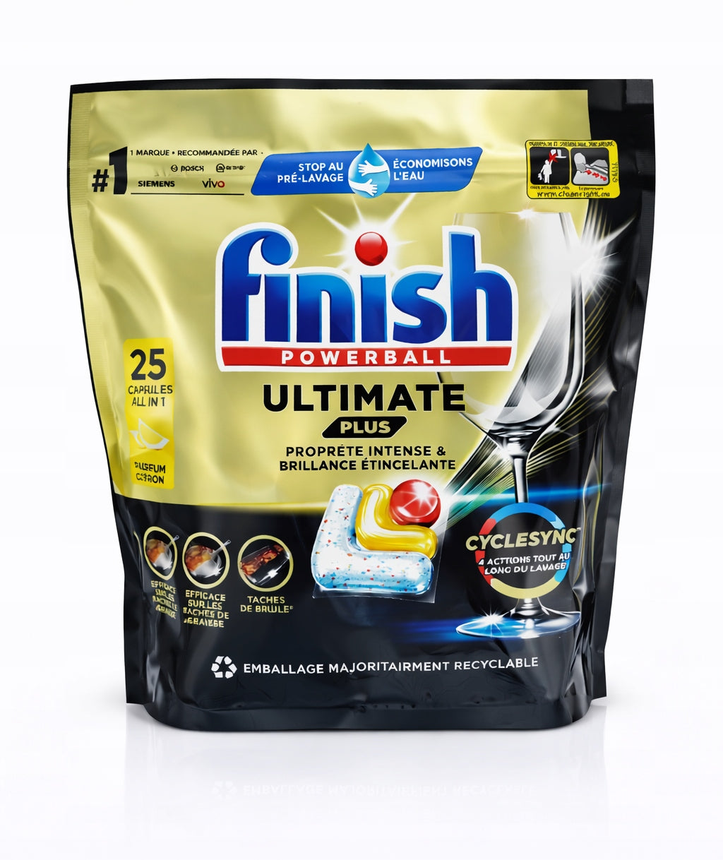 2x FINISH QUANTUM ULTIMATE PLUS DISHWASHER CAPSULES LEMON 25pcs