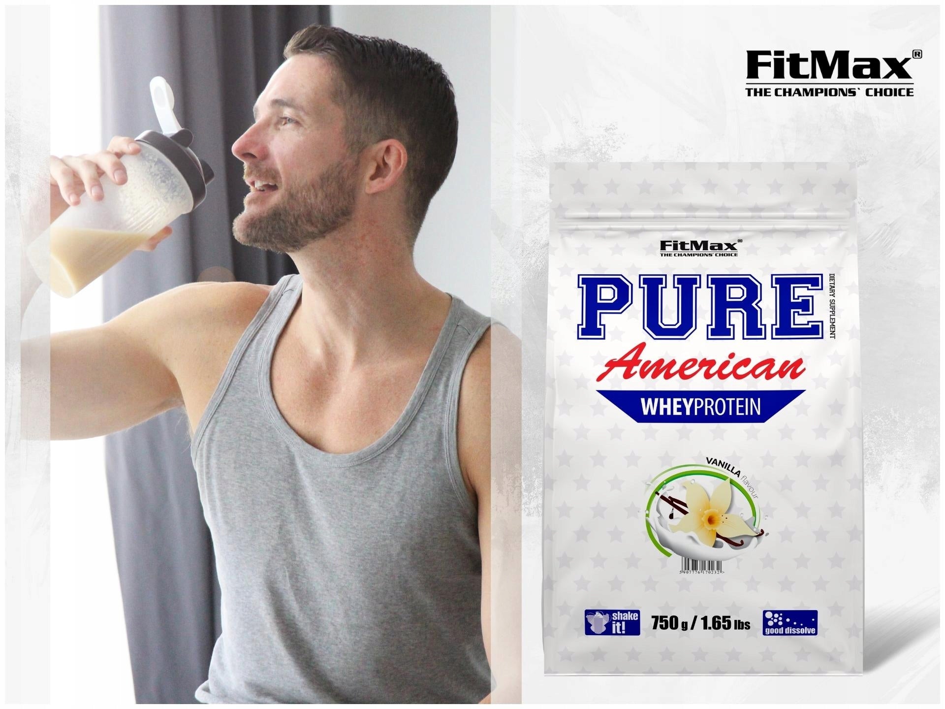 2x FITMAX PURE AMERICAN 750g WHEY STRENGTH WPC PROTEIN Brand FitMax
