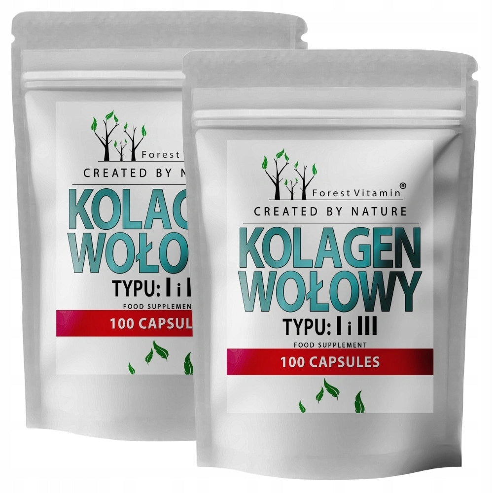2x FOREST VITAMIN HYDROLYZED BEEF COLLAGEN TYPE 550mg 100 kaps FOR JOINTS